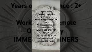 #jobs #job #netsuite Send resume to resume@sr-bs.in
