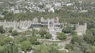 D-Log. Alupka, Crimea. Vorontsov Palace. 19th century Gothic mansion with well-preserved halls and a