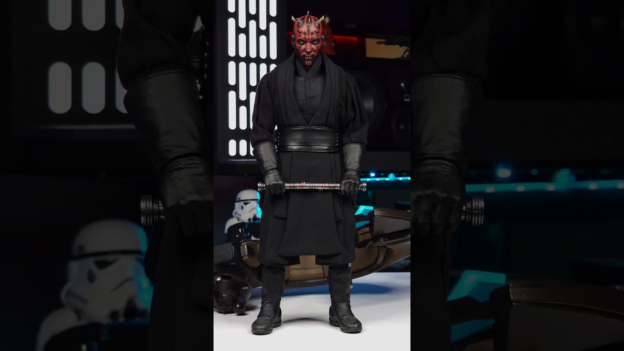 "@hottoyscollectibles Star Wars The Phantom Menace Darth Maul with Sith Speeder MMS749 Unboxing"