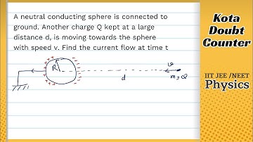 A neutral conducting sphere is connected to ground. Another charge Q kept at a large distance d, is