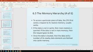 COS 505 Chapter 6 Memory Chapter 6 Memory Part 1 Exercise 1 On Memory Organization