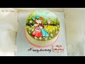 Painting Cake Art and Green Tea Cream Recipe | Bánh Vẽ Kem Trà Xanh