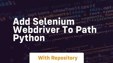 add selenium webdriver to path python