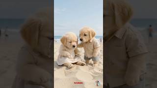 The Puppy Who Built a Wooden Camel For His Sister 🥺😔 #dog #ai #shorts #animals