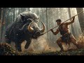 life 5 million years ago: The Prehistoric War: Giant Saber-Tusked Boar vs Ancient Humans