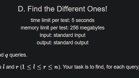 D. Find the Different Ones! || Codeforces Round 923 (Div. 3)