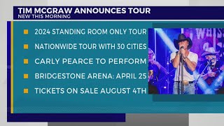 Tim McGraw coming to Nashville during 2024 Standing Room Only Tour