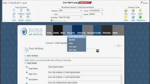 RLComputing - DotNetNuke CMS - Page Functions Settings