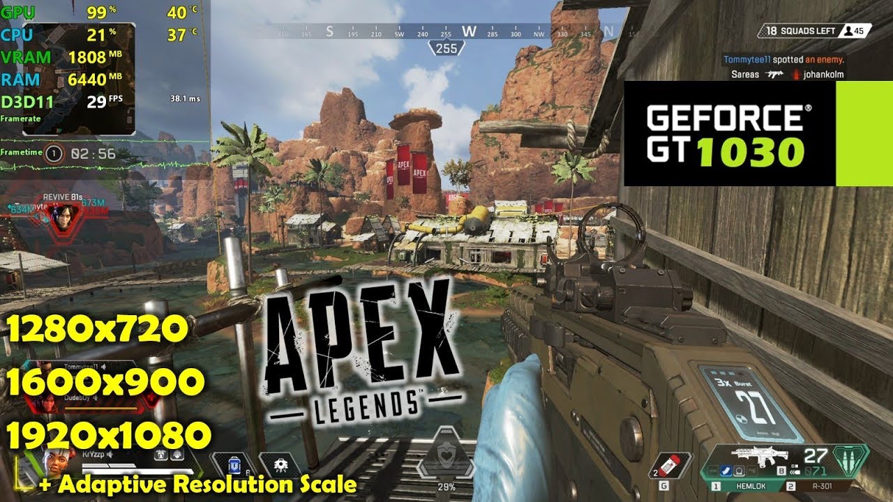 Gt 1030 Apex Legends 1080p 900p 7p Adaptive Resolution Tested Youtube