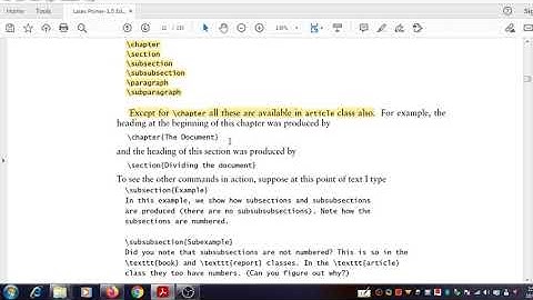 Latex in Simple steps  Parts of a Document 2