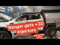 Ford ranger gets 30 injectors  remap  dyno tune