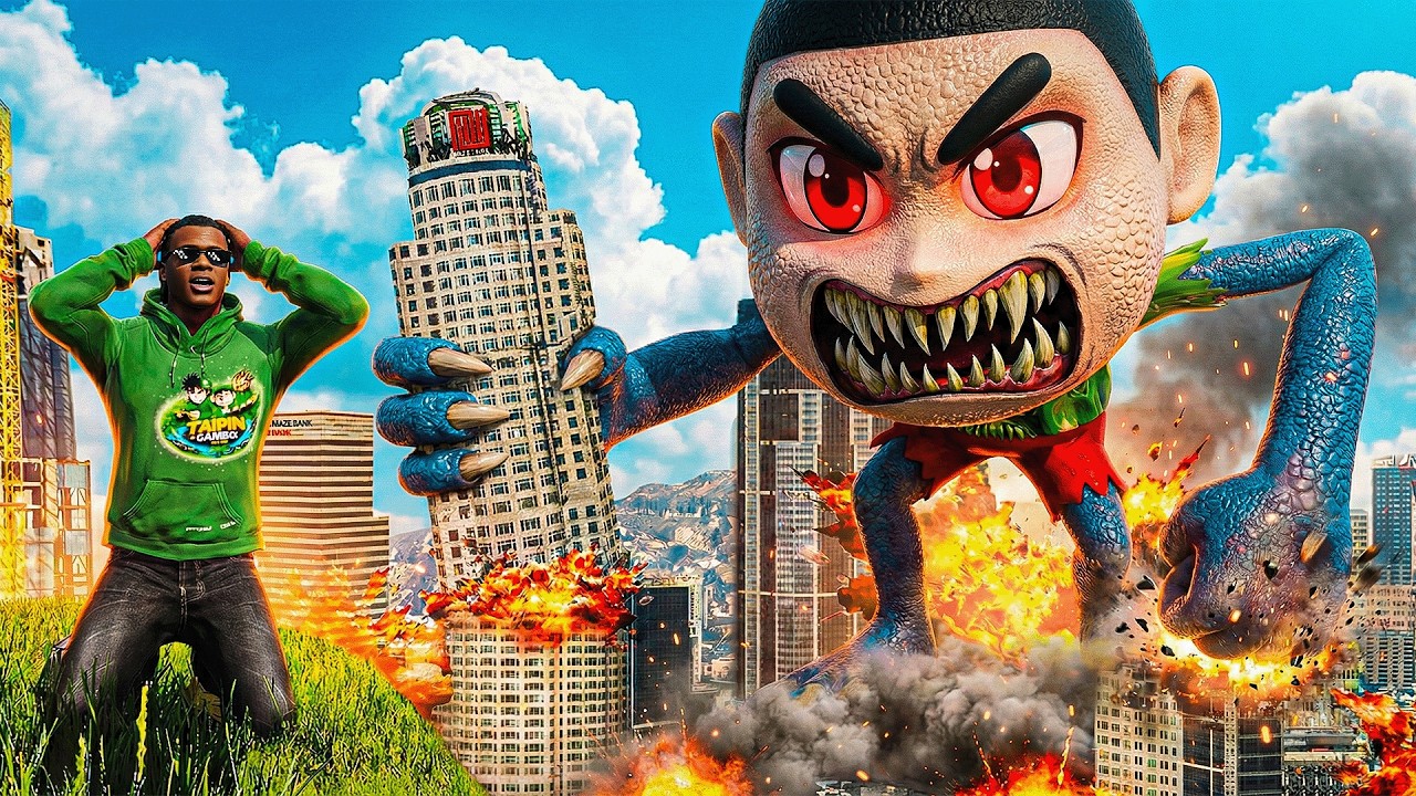 GTA 5 : CAN FRANKLIN REALLY SAVED THE CITY FROM SHINCHAN MONSTER! [part 2]
