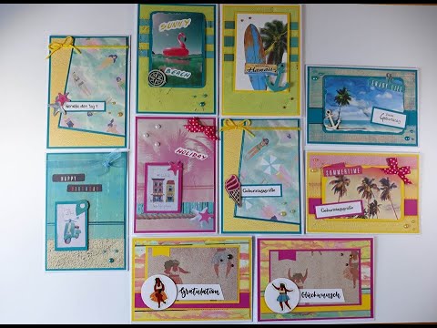 10 Karten aus dem Luxe Paper Block -Sommer- von Action [Karten basteln ...