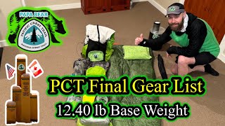 PCT Complete Gear List | Pacific Crest Trail Thru Hike 2024 #pacificcresttrail