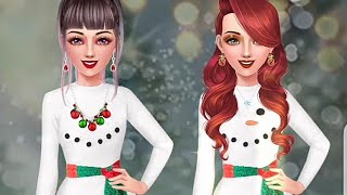 Fashion show game white Christmas makeup and dressup | Play on Barbie Games screenshot 2