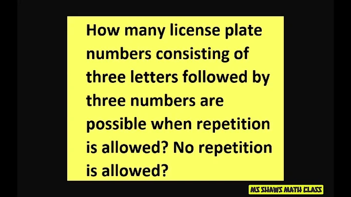 How many license plates consisting of 3 letters followed by three numbers are possible. No repeats - DayDayNews