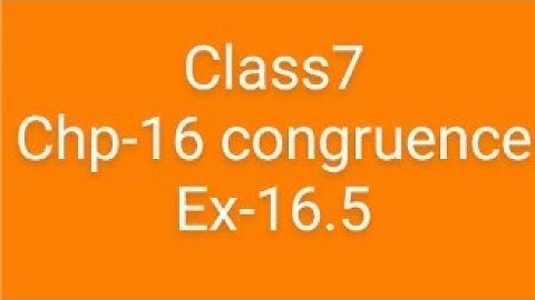 maths class 7 rdsharma chp16 congruence ex16.5