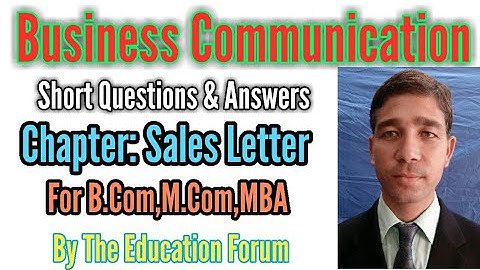 Sales Letter short questions & answers of Business Communication for B.Com, M.Com, MBA...