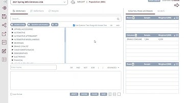 MRI-Simmons Catalyst Version 1.0 Cross Tabs for Consumer Science