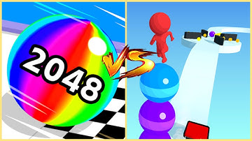 BallRun2048🔮💥VS Stack Rider: All Levels Android,iOS Gameplay Walkthrough MAX LEVELS
