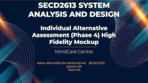 Individual Alternative Assessment (Phase 4) High Fidelity Mockup (SAD)