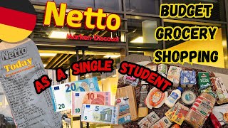 🇩🇪 35€ Grocery Shopping at Netto Market with Prices  | Food Budget in Germany as a single Student