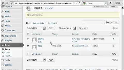 Wordpress 3.2  -  How to Add and Manage Users in WordPress