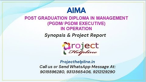 PGDM OPERATIONS PROJECT SYNOPSIS FOR AIMA | FULL SUPPORT AND GUIDANCE FOR AIMA PROJECTS