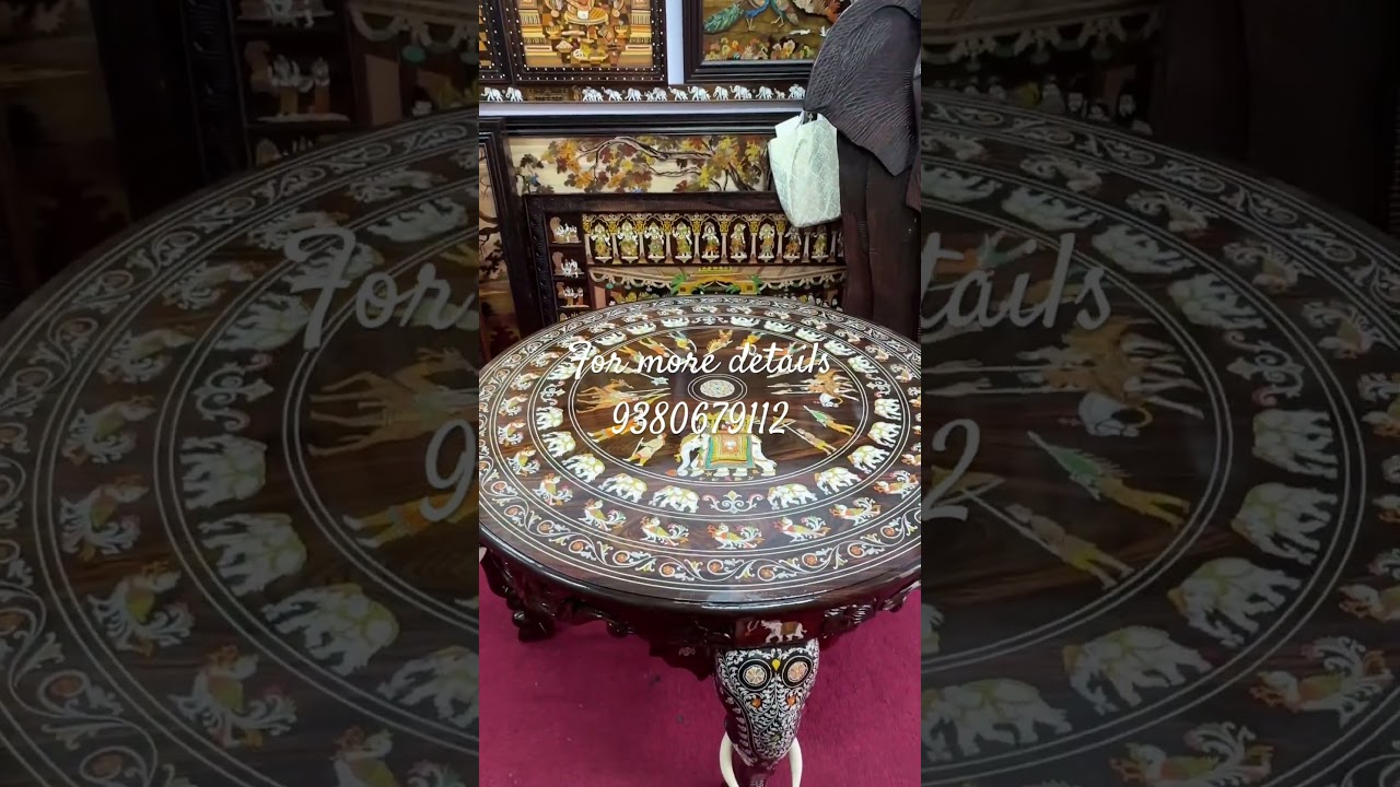 Rosewood inlay dining table 