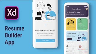 Resume Builder App UI Design | Adobe XD