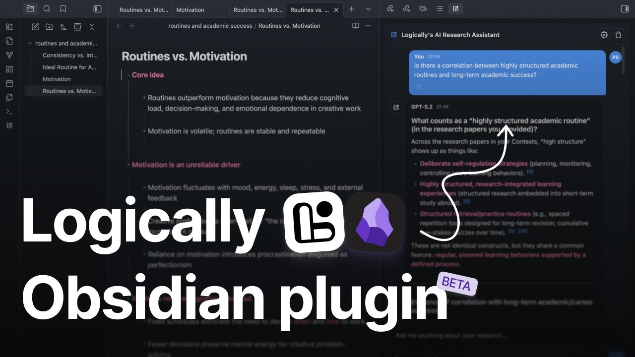Logically AI Research Assistant Plugin for Obsidian: Citation‑Backed ...