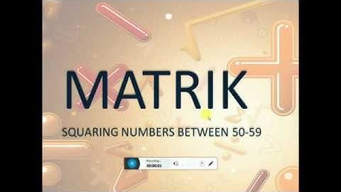 Squaring numbers Vedic maths (50-59)