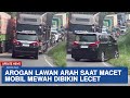 Dipepet Sampai Lecet, Mobil Arogan Lawan Arah Saat Macet Dibikin Kapok Supir Truk