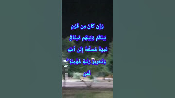 #قران_كريم #قرآن #قران_كريم #سورة_النساء :وَمَا كَانَ لِمُؤْمِنٍ أَن يَقْتُلَ مُؤْمِنًا إِلَّاخَطَأً
