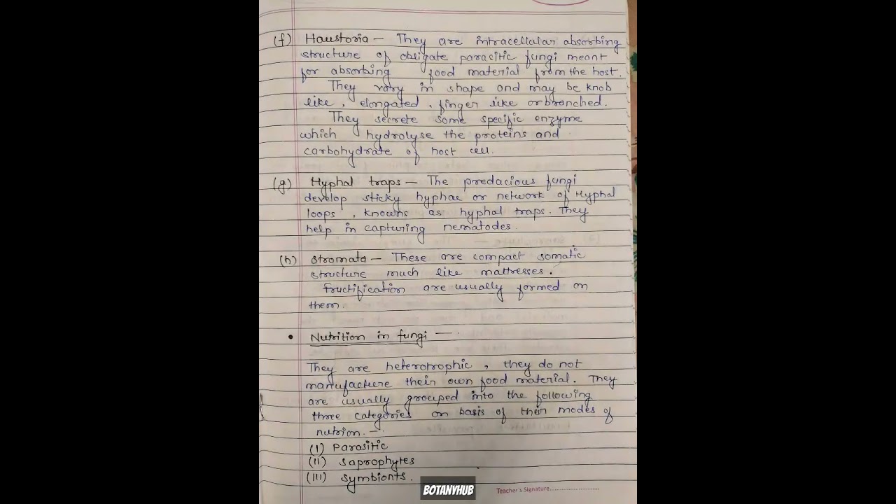 Fungi general character 