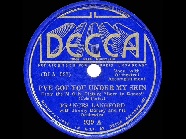 1st RECORDING OF: I've Got You Under My Skin - Frances Langford