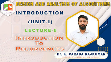 LEC 6 | Recurrences | DESIGN AND ANALYSIS OF ALGORITHMS | DAA