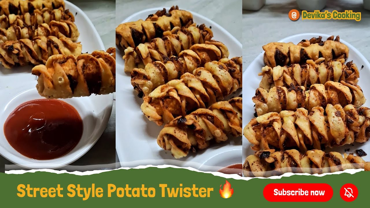 Crispy Potato Twister | Street Style Spiral Potato Recipe 🌪️🥔 | Crunchy Snack || 