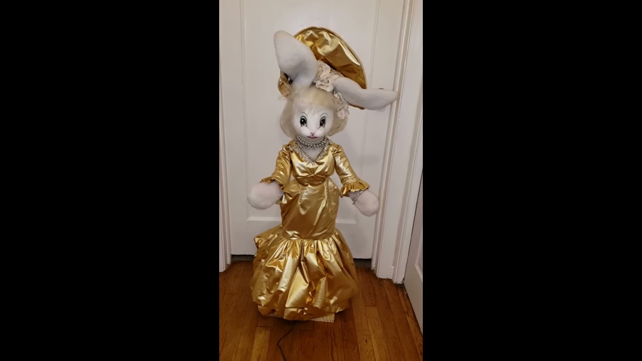 Vintage RK International Animated Mechanical Easter Bunny Lady