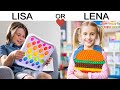 LISA OR LENA GAME 2021 Long Video 💖 Pop it | FIDGET TOYS | What do You Like? | Lisa and Lena #153