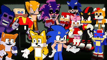 "For Hire" but everyone Sings it - Dorkly Sonic x Friday Night Funkin