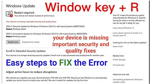 your device is missing important security and quality fixes