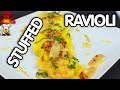 Cheese Stuffed Ravioli With Bacon Spinach