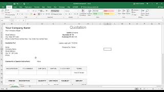 How to Create a Quote Form in Excel for Your Business screenshot 2