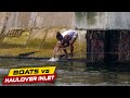 SCARY MOMENT WHEN MAN AND DOG FALL INTO BOYNTON INLET !! | Boats vs Haulover Inlet