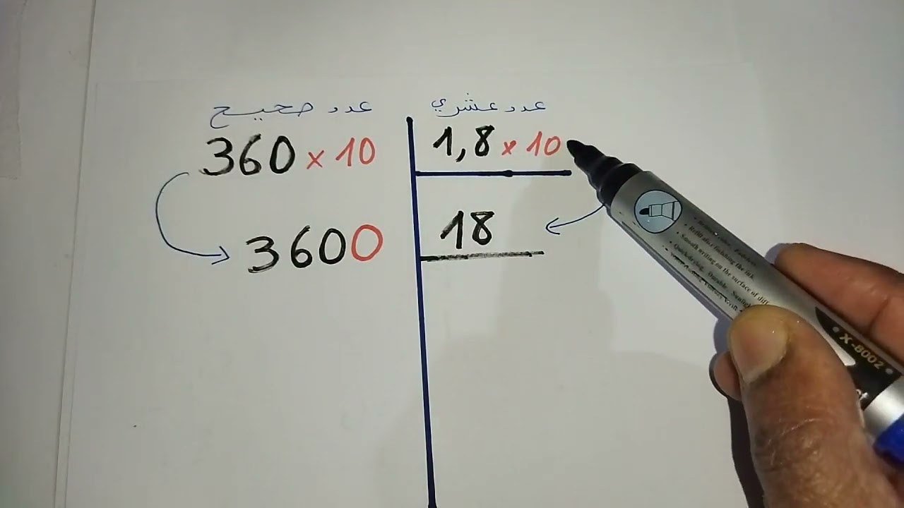 قسمة عدد صحيح على عدد عشري الدرس رقم 3. والخارج المضبوط