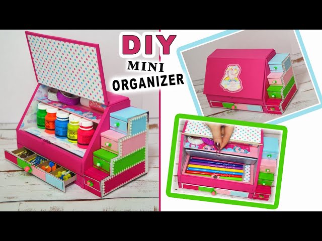 diy desktop organizer/ from matchboxes and cardboard 