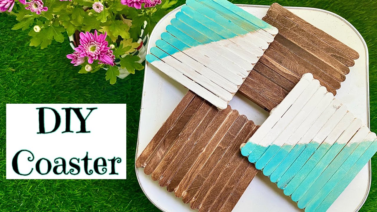 DIY Easy Coasters How to make Coasters Using Icecream Sticks in