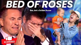 Golden Buzzer! Very Extraordinary Voice Strange Baby Singing Song Bed Of Roses Makes the Judges Cry