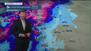 Colder and cloudy on Friday with snow moving in late